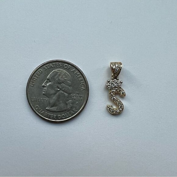 14k Real Gold Initial "S" Pendant/Charm- Gold Letter "S" Pendant for Him/Her - Picture 4 of 5